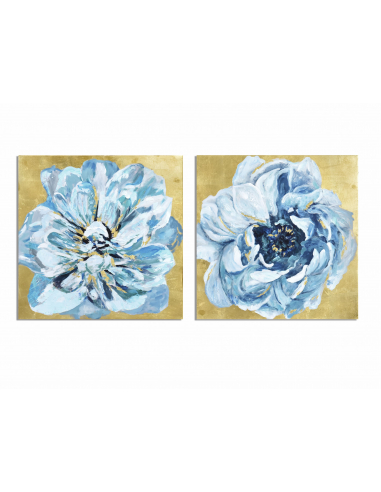 Set 2 Óleo flor y oro