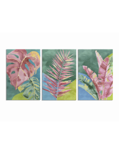 Set 3 Lienzo impr hojas color 2
