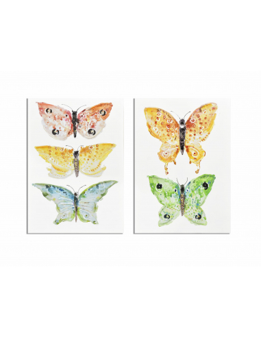 Set 2 Lienzo impr mariposas