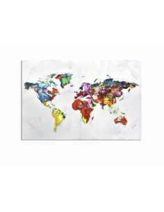 Lienzo impr mapa mundi colores 2