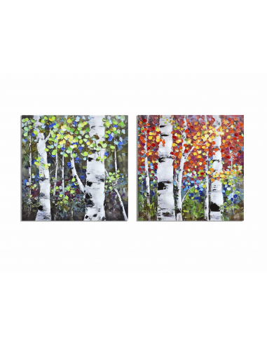 Set 2 Lienzo impr chopos colores Set 2 Lienzo impr chopos colores