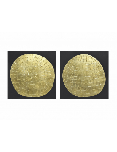 Set 2 Óleo abstr negro y oro Set 2 Óleo abstr negro y oro