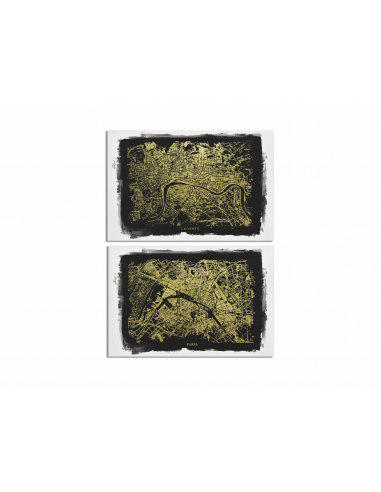 Set 2 Lienzo pan oro ciudades Set 2 Lienzo pan oro ciudades
