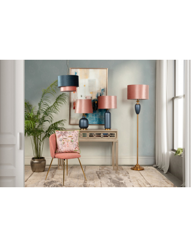 Lámpara de techo azul y rosa