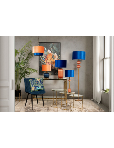 Lámpara de techo naranja y azul