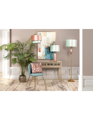 Lámpara de techo rosa y azul