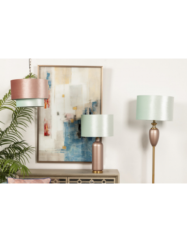 Lámpara de techo rosa y azul