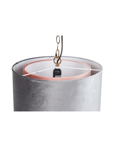 Lámpara de techo gris y rosa