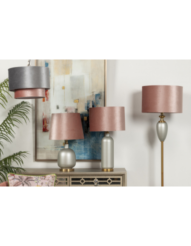 Lámpara de techo gris y rosa