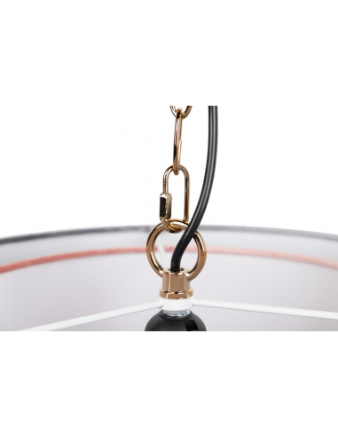 Lámpara de techo gris y rosa