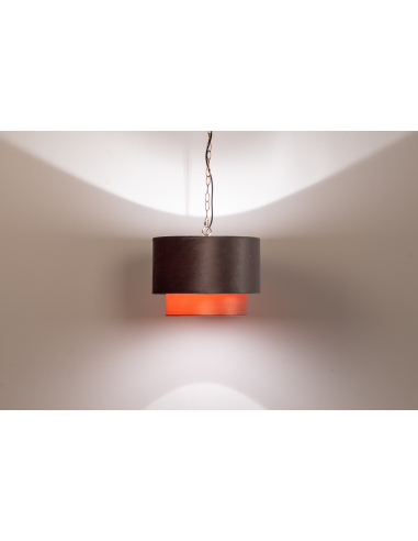 Lámpara de techo gris y rosa