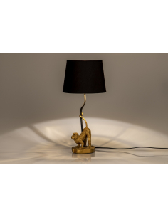Lámpara sobremesa mono dorado 2