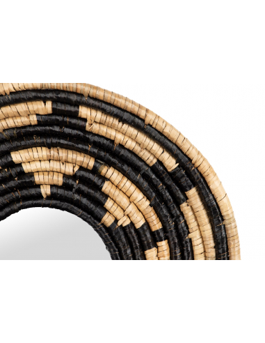 Espejo algas negro y natural flor