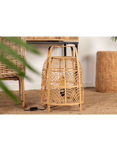 Lámpara sobremesa bambú natural