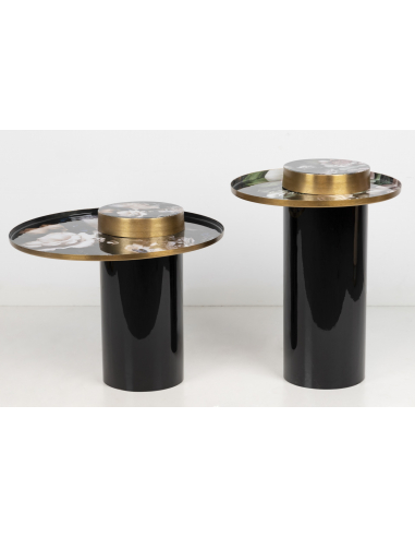 Mesa auxiliar metal negro alta