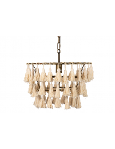 Lámpara techo borlas beige