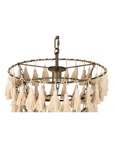 Lámpara techo borlas beige