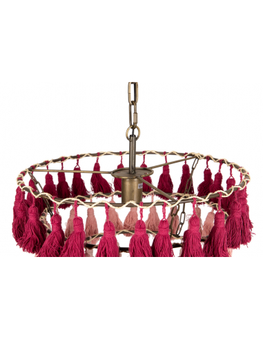 Lámpara techo borlas rosas