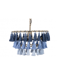 Lámpara techo borlas azules