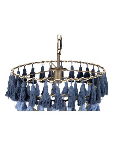 Lámpara techo borlas azules