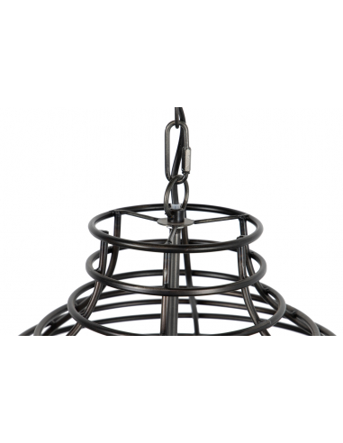 Lámpara techo metal negro rejilla