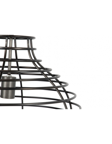 Lámpara techo metal negro rejilla