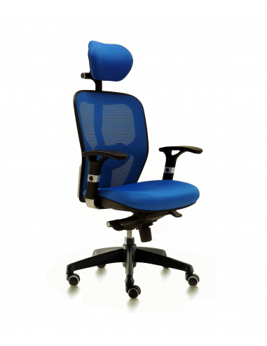 Silla de oficina BOSTON azul cabecero
