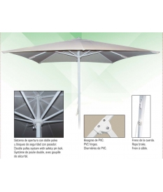 Parasol Aluminio y Acero 2,5 x 2,5 m