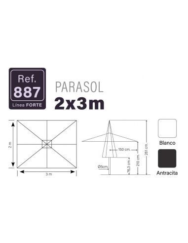 Parasol Aluminio Heavy Duty 2 x 3 m Parasol Aluminio Heavy Duty 2 x 3 m