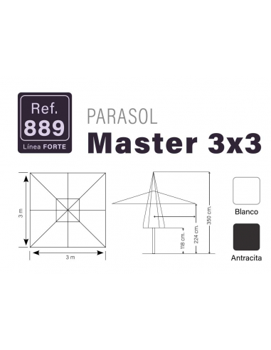 Parasol Aluminio Máster 3 x 3 m Parasol Aluminio Máster 3 x 3 m