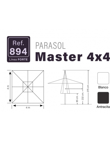 Parasol Aluminio Máster 4 x 4 m Parasol Aluminio Máster 4 x 4 m