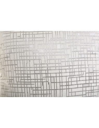 Cojín abstracto blanco y plata