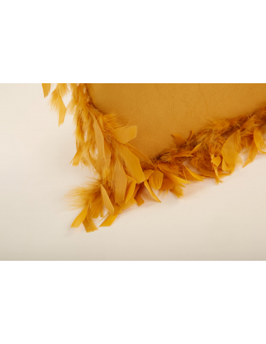 Cojín plumas mostaza rectangular