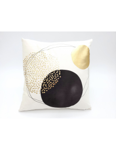 Cojín estampado círculos oro 2