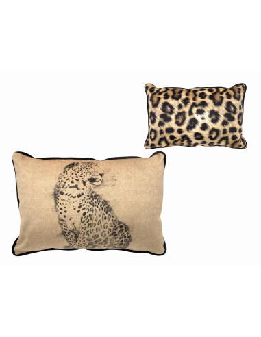 Cojín terciopelo leopardo y bordón... Cojín terciopelo leopardo y bordón...