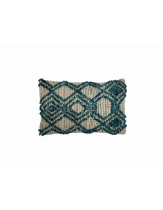 Cojín pompón crochet rombos... 2