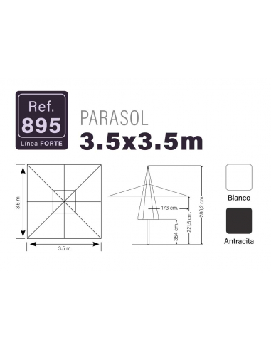 Parasol Aluminio Heavy Duty 3,5 x 3,5 m Parasol Aluminio Heavy Duty 3,5 x 3,5 m