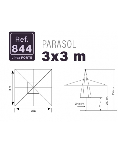 Parasol Madera Plus 3 x 3 m Parasol Madera Plus 3 x 3 m