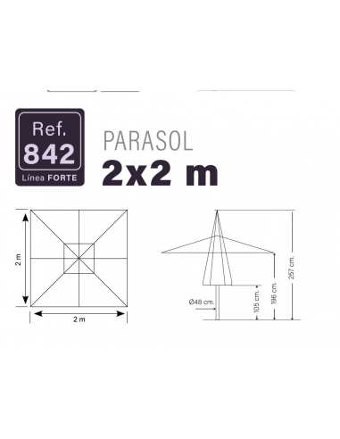Recambio telaje parasol madera 2x2m