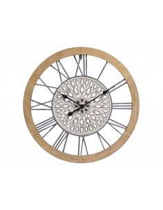 Reloj pared metal madera...