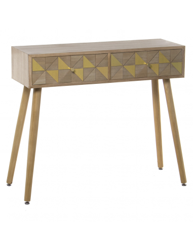 Consola madera dos cajones
