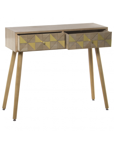 Consola madera dos cajones