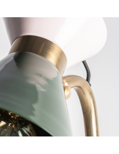 Lámpara De Pie Latón Negro y Dorado