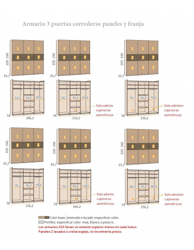 Armario 3 puertas correderas colgadas...
