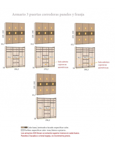 Armario 3 puertas correderas colgadas...