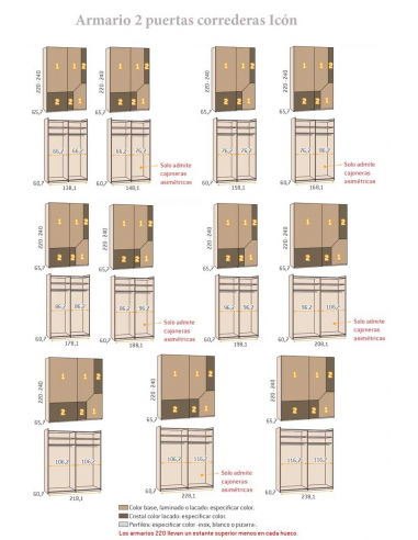 Armario 2 puertas correderas colgadas...