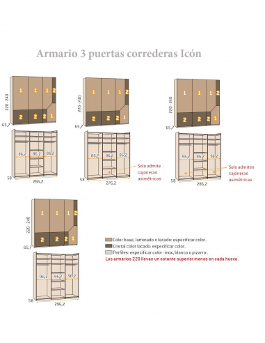 Armario 3 puertas correderas colgadas...