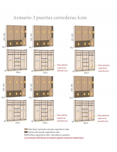 Armario 3 puertas correderas colgadas...