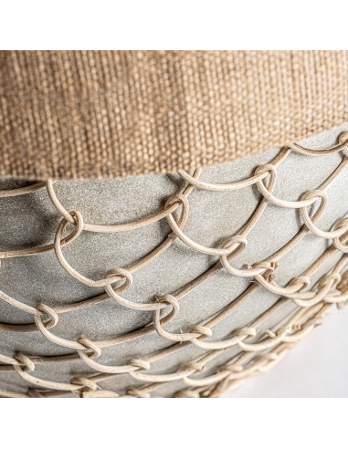 Lámpara De Sobremesa Color Gris y Crema