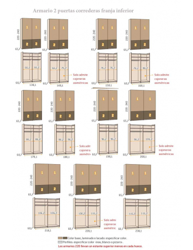 Armario 2 puertas correderas colgadas...